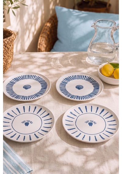 Ocean Muse Nordic Pasta Tabağı 4'lü Pasta & Sunum Tabağı 22 Cm Çok Renkli