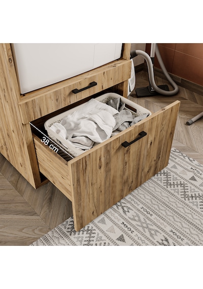 2 Çekmeceli Çamaşır Ve Kurutma Makinesi Dolabı, Banyo Dolabı Atl Atlantik Çam 2 Çekmeceli Çamaşır Ve Kurutma Makinesi Dolabı, Banyo Dolabı Atl Atlantik Çam