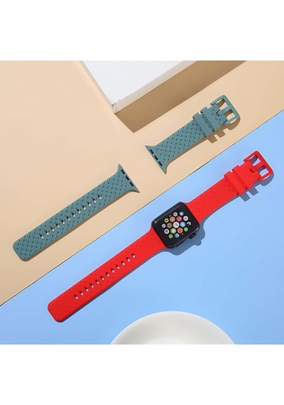 Apple Watch Uyumlu Watch 3 4 5 6 7 8 9 Se Serileri 38 40 41mm Kordon Kayış Silikon Mt92