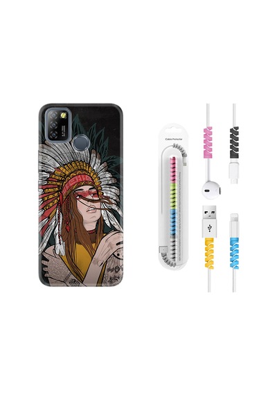 Infinix Smart 5 Kılıf Kablo Koruyuculu Kızıldereli 1648