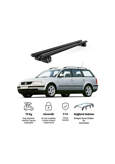 Pençe Volkswagen Passat Variant B5 1997-2005 Uyumlu Siyah Ara Atkı Port Bagaj Tavan Barı