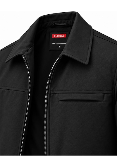 Classics Men Furtex Erkek Standart Kalıp Cepli Mevsimlik Ceket 7771 Siyah