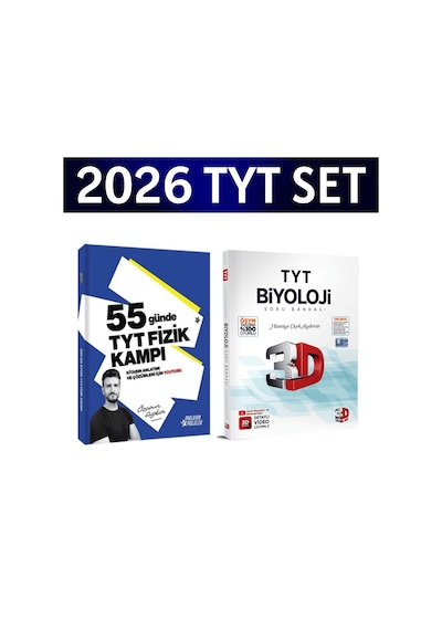 2026 Tyt 55 Günde Fizik Kampı Özcan Aykın+ Tyt Biyoloji Soru Bankası 3d Yayınları