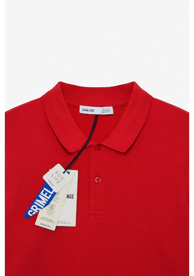 Grımelange Skyloom Erkek %100 Pamuk Kısa Kollu Regular Fit Kırmızı Polo Yaka T-shirt KIrmızı
