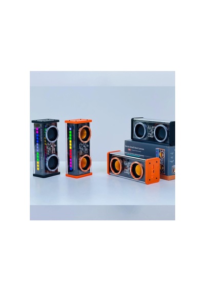 Şeffaf Mecha Müzik Tws Stereo Rgb İşıklı Hoparlör Kablosuz Bluetooth 5.0 Taşınabilir Hoparlör V9 Çok Renkli