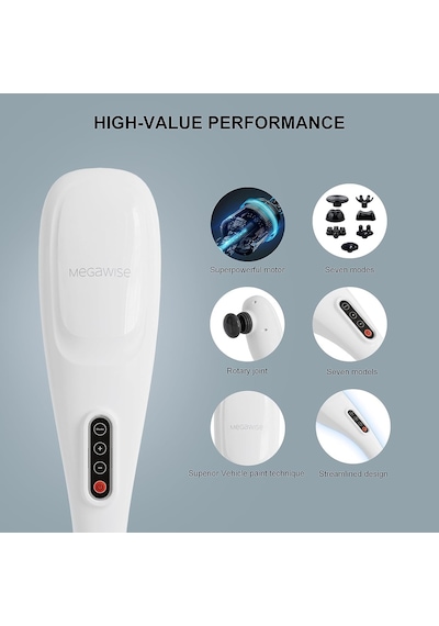 3200mah Şarj Edilebilir Pil, 5 Hız Ve Sert, Orta Ve 2 Yumuşak Silikon Düğümlü 5+2 Masaj Düğümüne Sahip Megawıse Kablosuz El Sırt Masajı İnci Beyazı 3200mah Şarj Edilebilir Pil, 5 Hız Ve Sert, Orta Ve 2 Yumuşak Silikon Düğümlü 5+2 Masaj Düğümüne Sahip Megawıse Kablosuz El Sırt Masajı İnci Beyazı