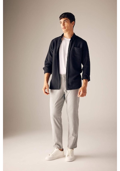 DeFacto Twill Chino Pantolon Slim Fit Dar Kesim Dar Paça Basic Düz Cepli B2091AX23AUGR390