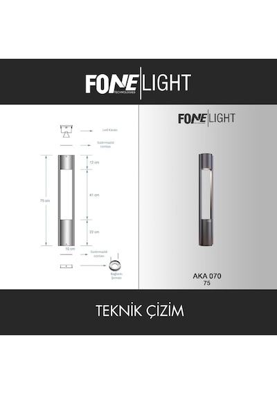Holera Alüminyum Led Bollard Bahçe Aydınlatma Direği Ip65 Dış Mekan Peyzaj Aydınlatması Antrasit 9w 3000k Su Ge