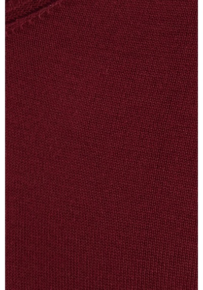 Tudors Erkek Standart Fit Normal Kesim V Yaka Pamuklu Bordo Triko Kazak-35132 Bordo