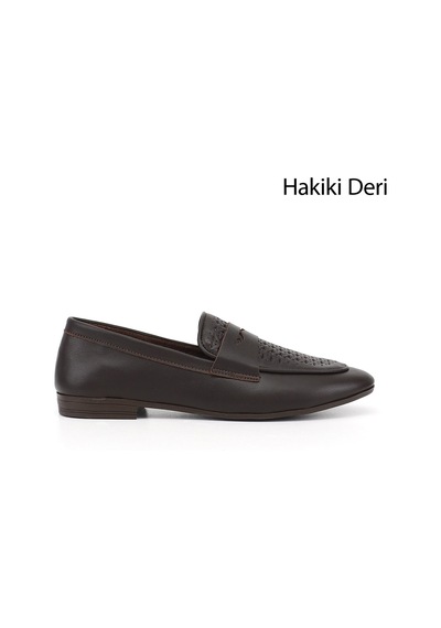Gönderi(R) Gönderi R Kadın Kahve Antik Baskılı Hakiki Deri Loafer Dyza75645197 Kahve