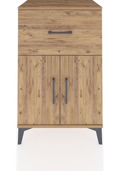 Hyperion Komodin Tek Raflı Tek Çekmeceli 2 Kapaklı 60x44x96 Ç... Çam