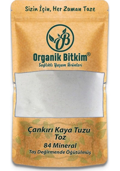 Organik Bitkim 84 Mineral Doğal Çankırı Kaya Tuzu Taş Değirmende Öğütülmüş 500 G
