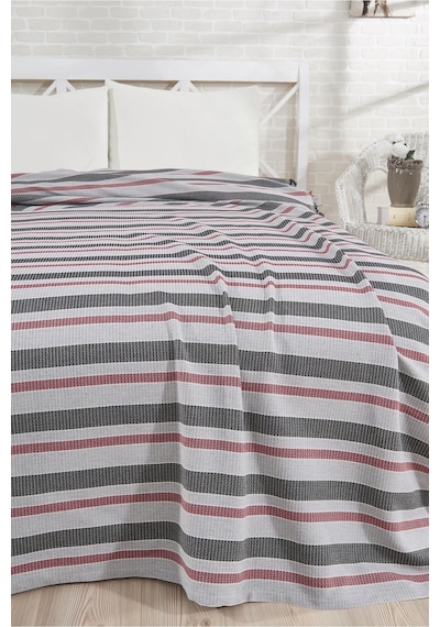 Pamuklu Gri Çarşaflı Lastikli Çarşaflı Pike Takımı 200x230 Gri