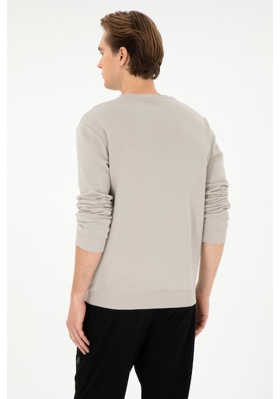 U.S. Polo Assn. Erkek Comfort Fit Bisiklet Yaka Taş Sweatshirt 50293430-VR049