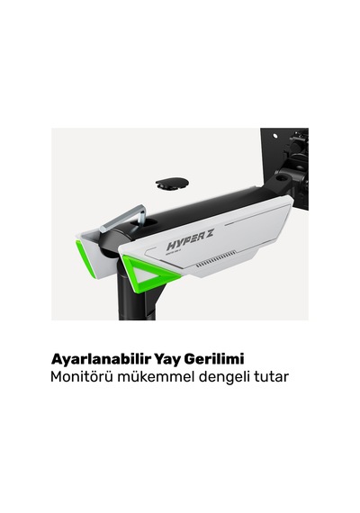 Npo Std93012lw Elysium 17"-45" Profesyonel Gaming Rgb Amortisörlü Vesa Tek Kol Monitör Tutucu