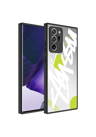 Galaxy Note 20 Ultra Kılıf Aynalı Desenli Kamera Korumalı Parlak Zore Mirror Kapak Yazı