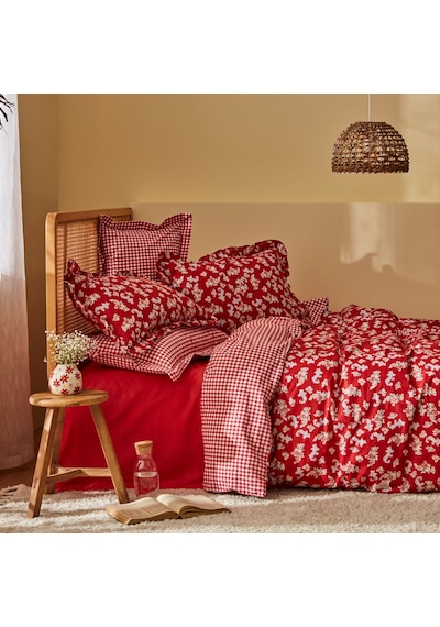 Karaca Home Carlo %100 Pamuk Tek Kişilik Nevresim Takımı Kırmızı 200.22.01.0082