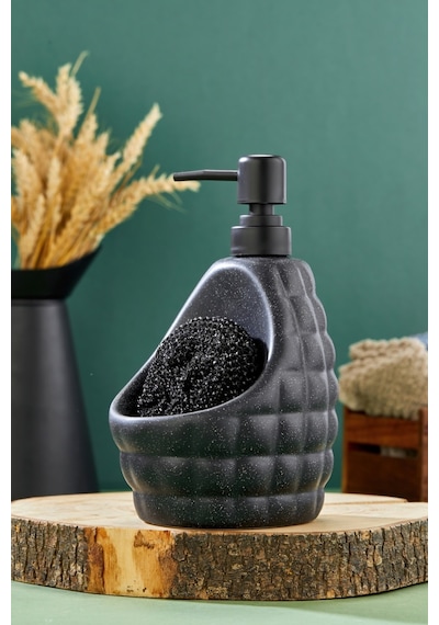 650 Ml Seramik Süngerlikli Sıvı Sabunluk Ckr3557 Siyah