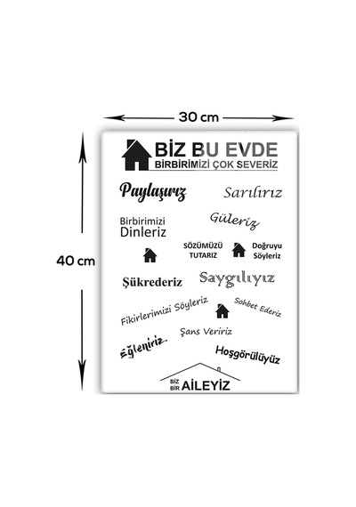 Decorita Cam Tablo | Biz Bir Aileyiz - Beyaz  Fon