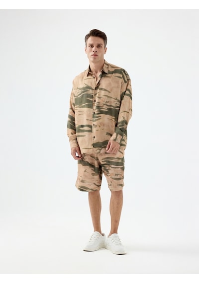 Relax Fit Erkek Şort Camel