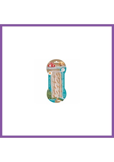8in1 Delights Pro Dental Twisted Sticks Tavuklu Burgu Çubuğu Köpek Ödülü 55 Gr Bzoshb