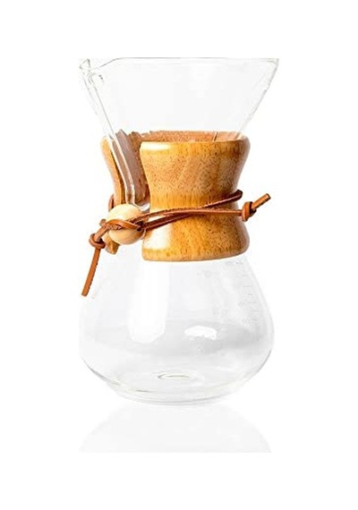 Cam Dripper Kahve Ekipmanı, 600 Ml, 4 Cup Chemex Modeli Çok Renkli