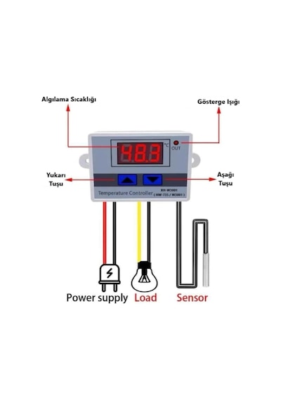 Dijital Termostat Kuluçka Termostatı Xh-w3001 220v Ac Dijital Termostat 1500w Akvaryum Termosta