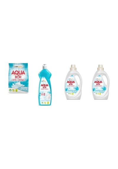 Aquabor Doğal Mineralli 4 Kg Beyaz + Elde Bulaşık + Sıvı Beyaz + Sıvı Beyaz 4 Lü Set 19657165