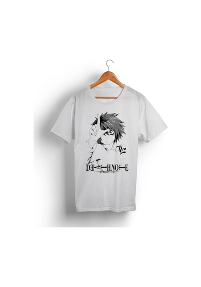 Startmore Death Note L Anime Siyah Tişört Beyaz