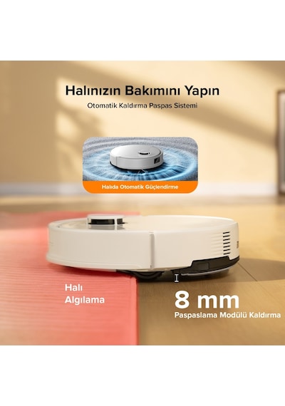 Roborock Q8 Max Pro Plus Akıllı Robot Süpürge Beyaz
