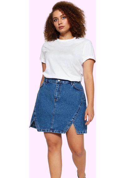 Ersefa Kadın Mini Denim Etek Renk Yüksek Bel A Line Pamuk Yaz Kombinleri Mavi