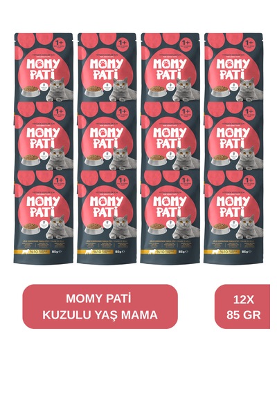 Kuzulu Yaş Kedi Maması 85 Gr X 12 Adet Yetişkin Kediler İçin