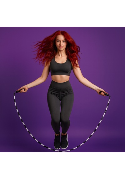 Evapera Profesyonel Boncuklu Speed Rope Atlama İpi Hızlı Dönüş Fitness Crossfit Boks Fitness Her Yaş İçin Siyah-beyaz