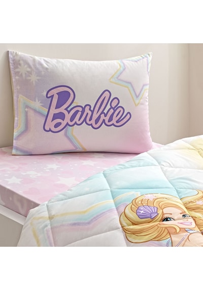 Taç Lisanslı Barbie Mermaid Tek Kişilik Pamuk Yorgan Seti 000000001000050028 Çok Renkli