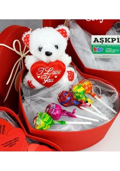 Eşe Sevgiliye En Güzel Gününüzde Romantik Kalpli Kutu Aşk Ölçer