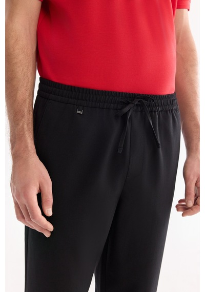 Avva Erkek Siyah Beli Lastikli Soft Touch Nefes Alan Relaxed Fit Pantolon A61y3038