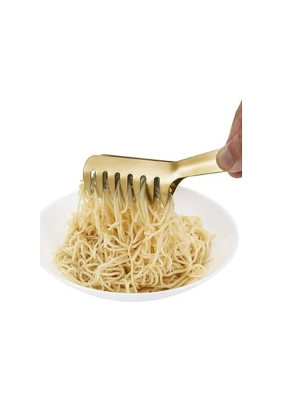 Çelik Gold Taraklı Mutfak Salata Makarna Spagetti Maşası Maşa Cin623sr