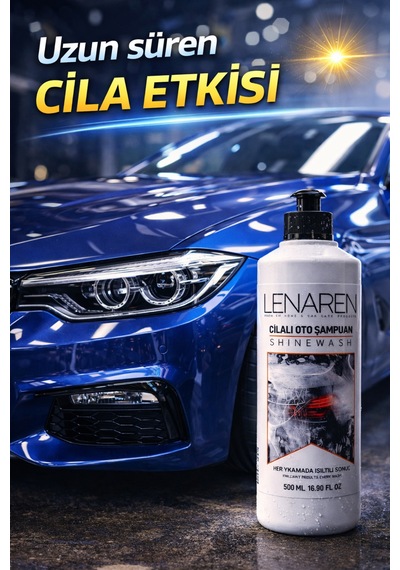 Lenaren Shinewash Cilalı Oto Şampuanı 500 Ml Wash & Wax Parlaklık Veren
