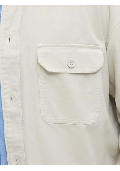 Jack & Jones Jack Jones Erkek Tek Cepli Uzun Kollu Gömlek 12279575 Bej