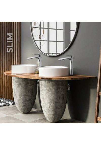 Sade Tasarıma Sahip Slim Çanak Tipi Lavabo Bataryası 12 Izgara