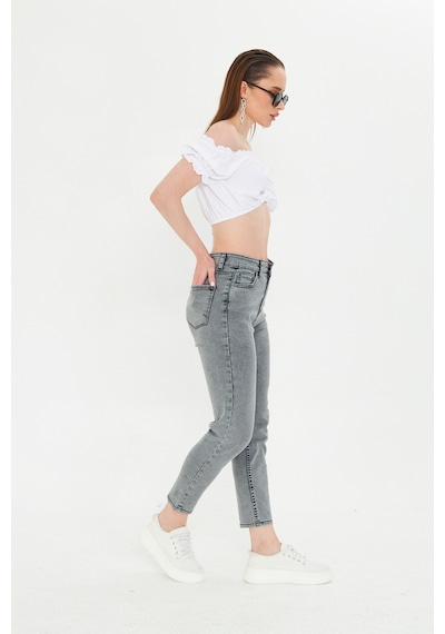 Kutaf Antrasit Slim Fit Mom Jean Antrasit