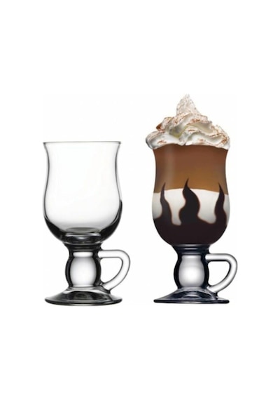 44159 Irısh Coffe Latte Bardağı Kulplu Bardak 2 Adet Turuncu