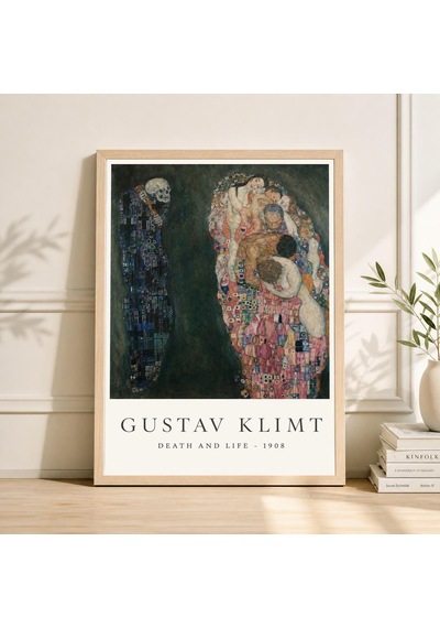 Gustav Klimt Ölüm Ve Yaşam Sanat Posteri Art Nouveau Baskı