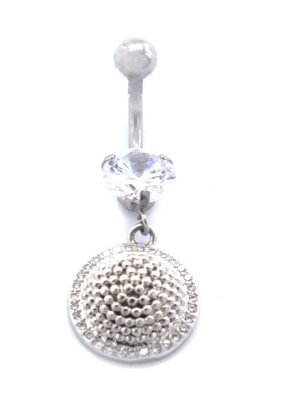 Ferizz 316l Çelik Zirkon Taşlı Küre Piercing Prc-135 Gümüş
