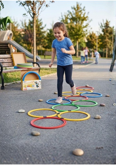22 Parça Hopscotch Sek Sek Halkaları