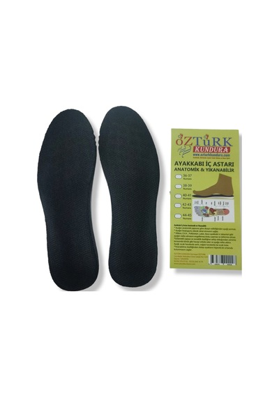 Ayakkabı İç Astarı Anatomik & Yıkanabilir Siyah 42-43 Numara Siyah
