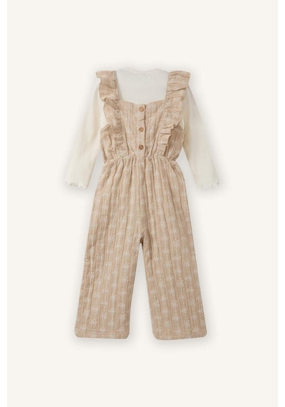 Defacto Çiçekli Müslin 2li Takım Kız Bebek G9191a526spbg702 Bej-bg702
