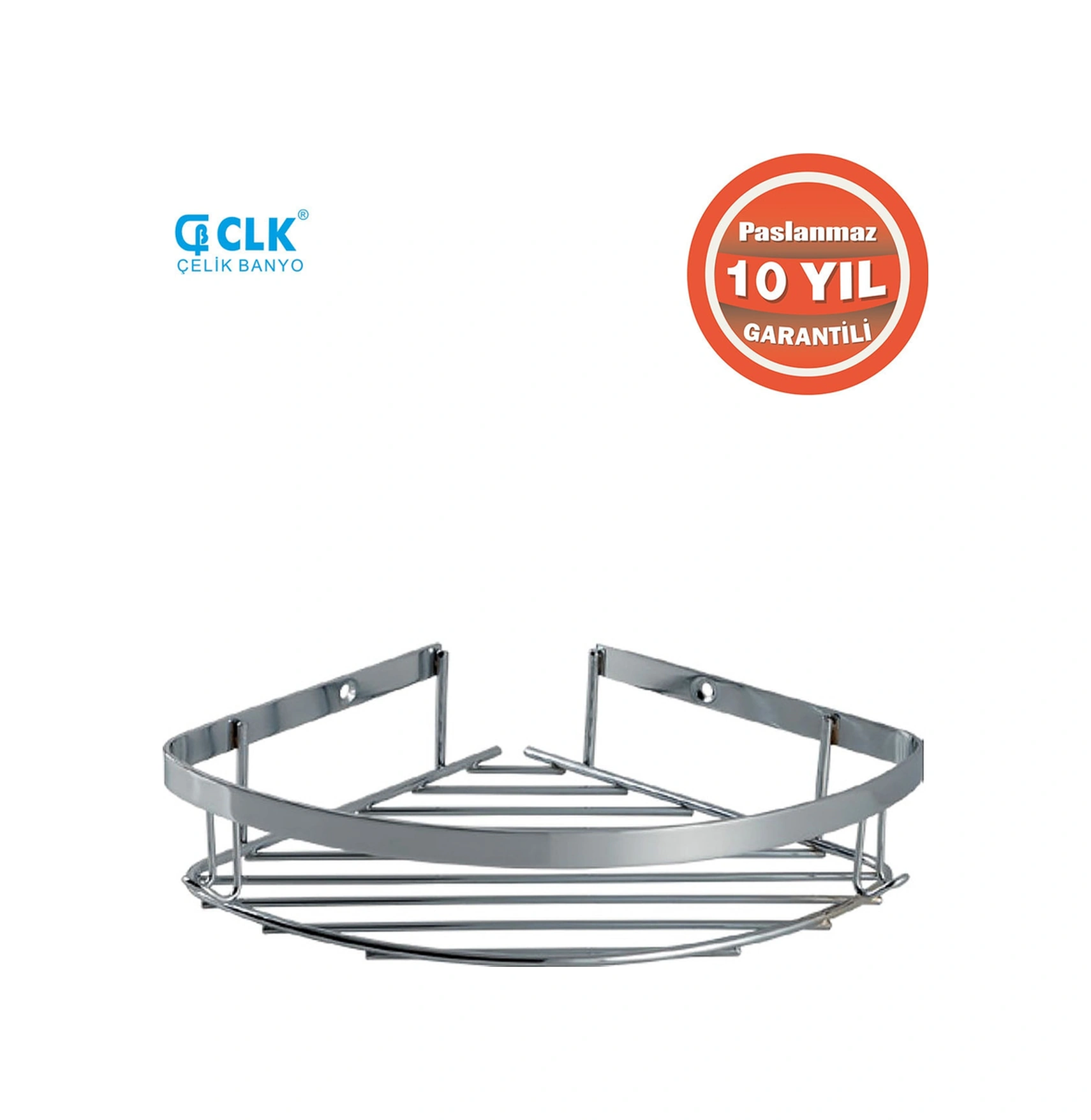Çelik Banyo Paslanmaz Çelik Zerrin 1 Li 19x19 Cm Şampuanlık Köşe Süngerlik Krom