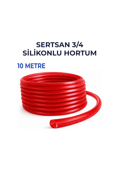 Silikonlu Bahçe Hortumu 3/4 İnç 10 Metre Kırmızı - Dayanıklı Sulama Hortumu
