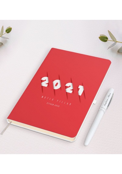 Kişiye Özel 2022 Mutlu Yıllar Beyaz Defter ve Kalem Seti-1 N11.2232 Beyaz